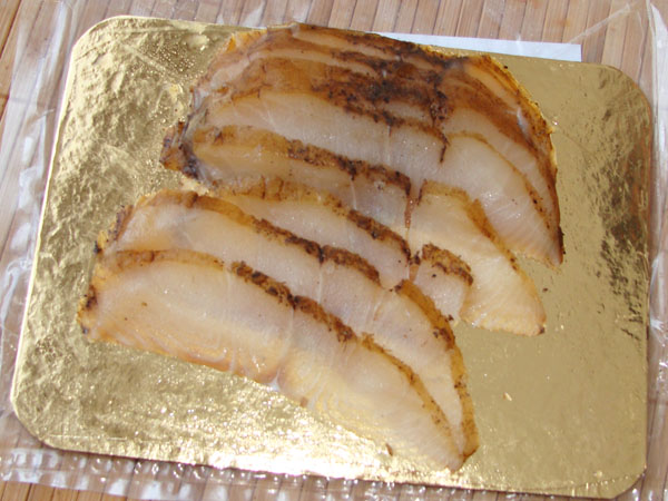 Greenland Halibut fillet Smoked and Sliced Spicy 200g vac - Click Image to Close